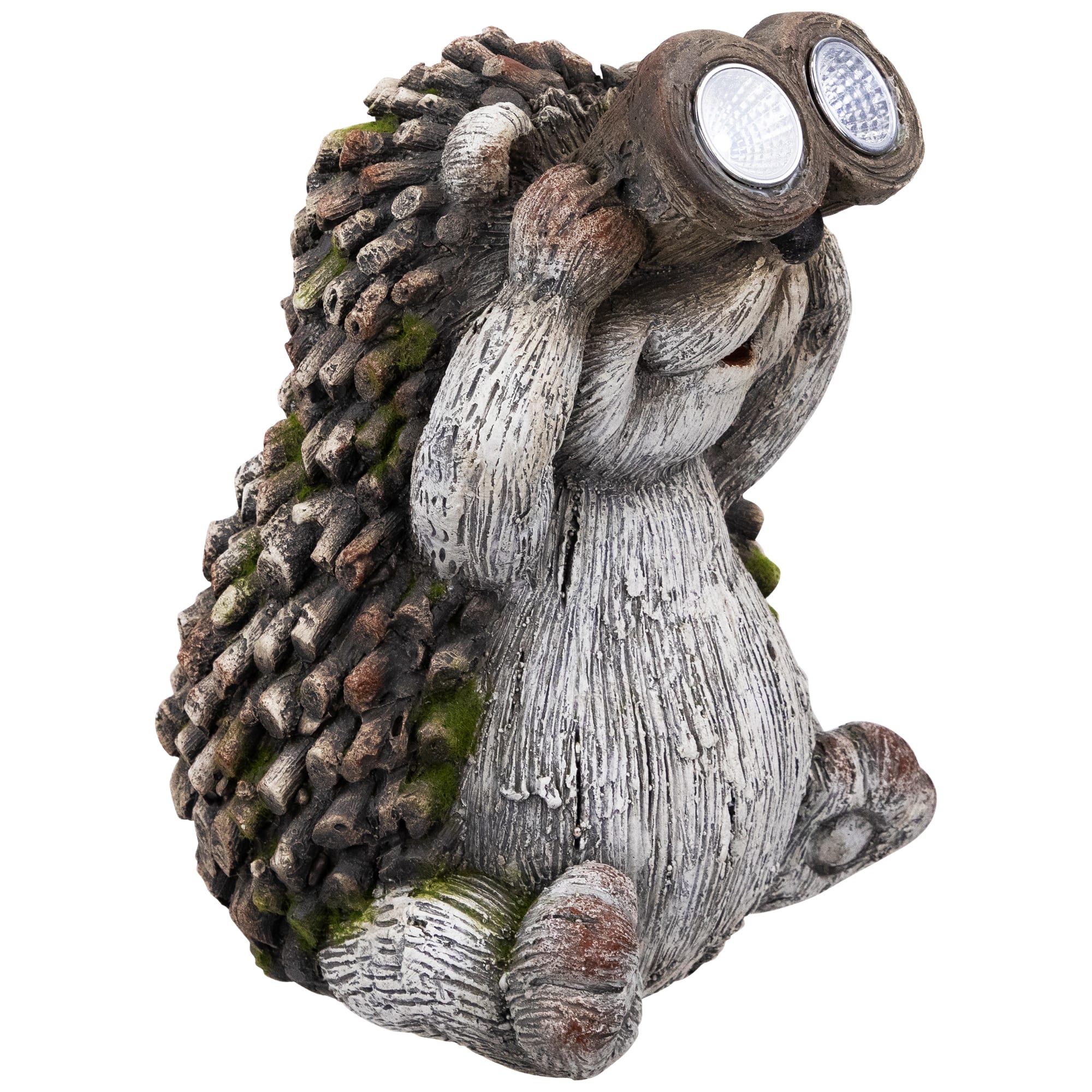 11.5" Hedgehog with Binoculars Outdoor Solar Lighted Garden Statue